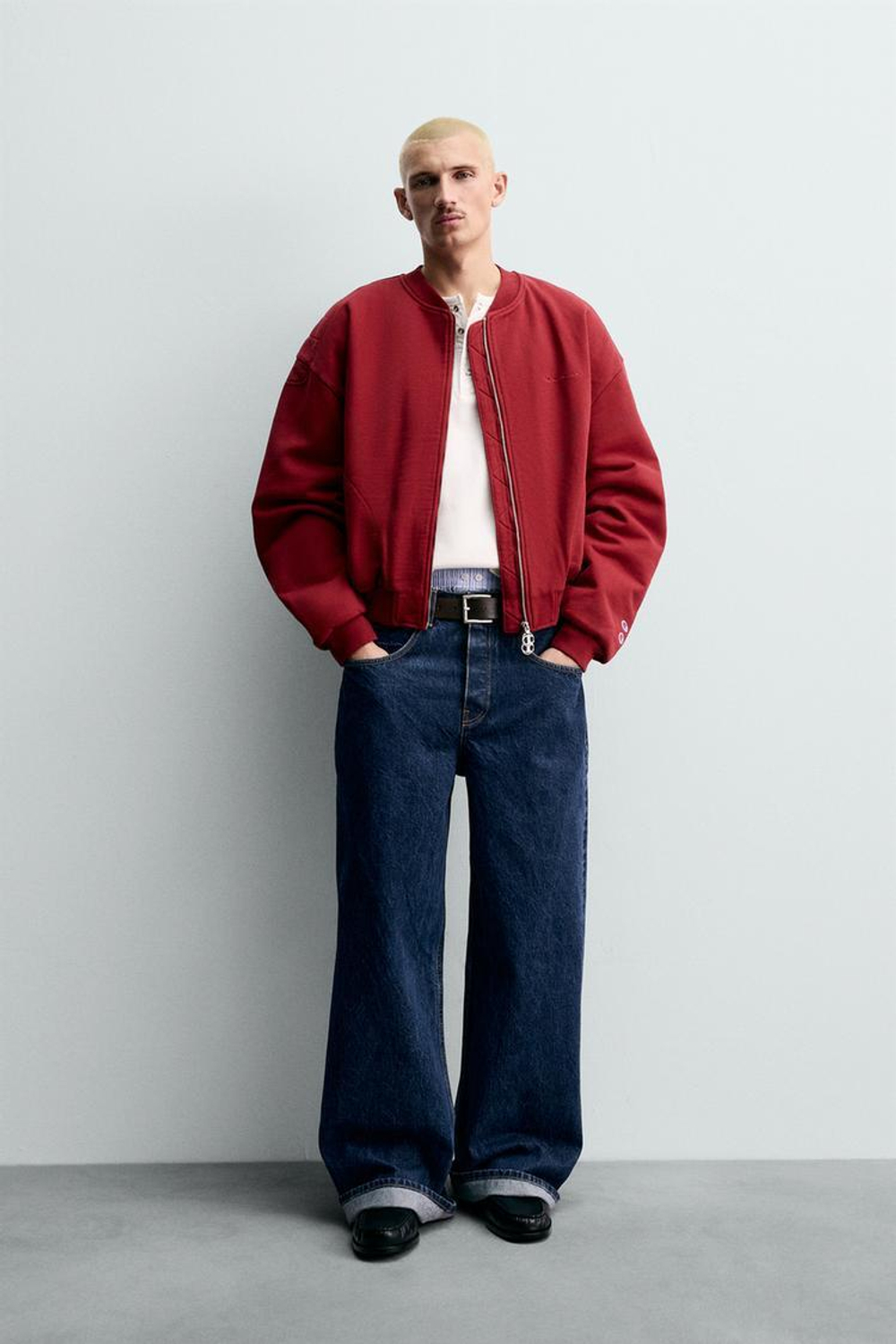 ZARA Х CHAMPION ® СТЕГАНАЯ КУРТКА-БОМБЕР, КРАСНЫЙ