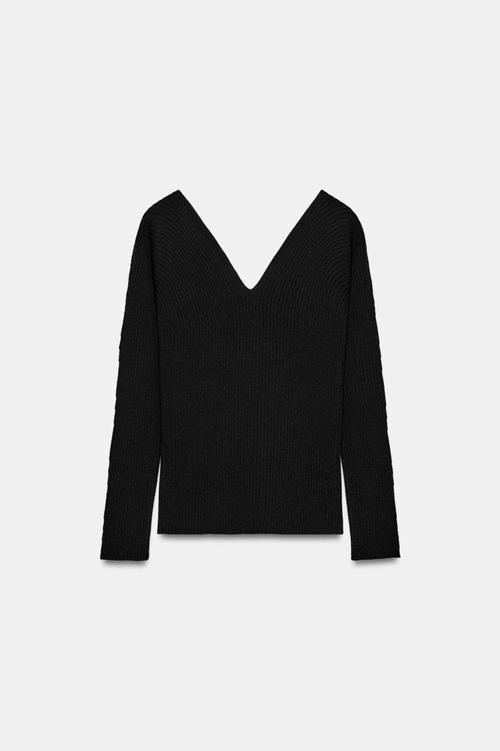 ZARA ОБЛЕГАЮЩИЙ ТОП В РУБЧИК, ЧЕРНЫЙ