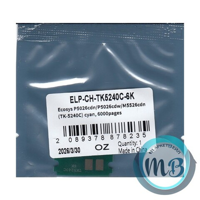 Чип ELP для картриджа Kyocera TK-5240C, Ecosys P5026cdn/P5026cdw/M5526cdn, Cyan (6K)