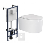 Комплект подвесной безободковый унитаз Ceramica Nova Moments Rimless CN3003 37 x 49 x 34 см с сиденьем Soft Close + инсталляция Am.Pm ProC I012707