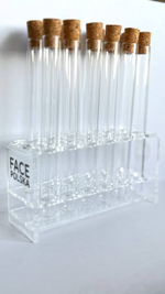 Statyw na probówki + 12 szklanych probówek