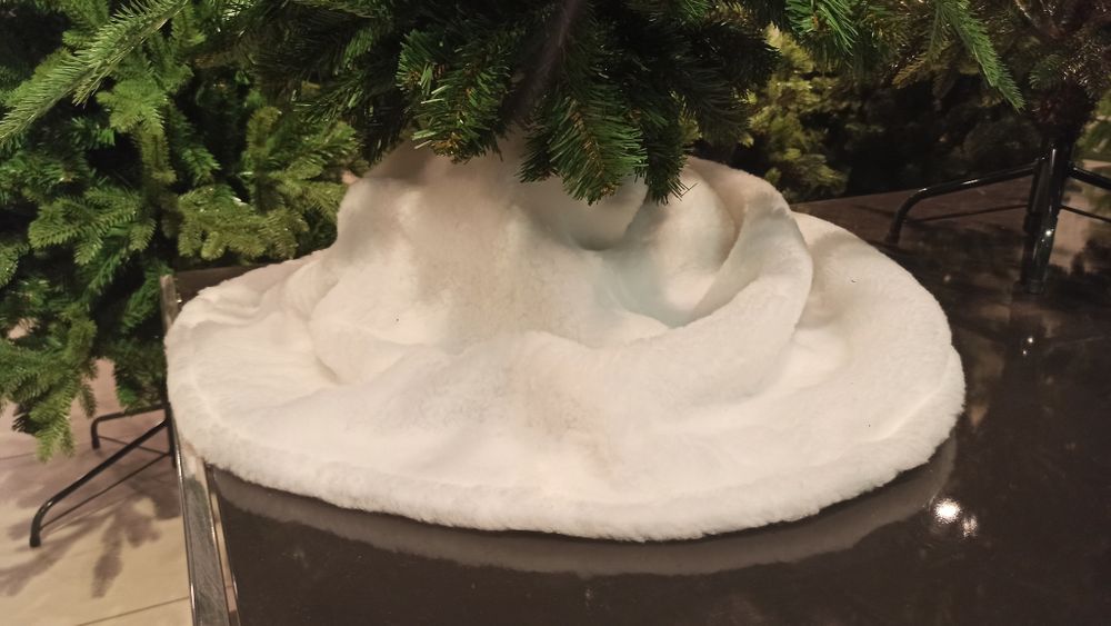 Юбка под елку "СУГРОБ" меховой коврик с застежкой на молнии