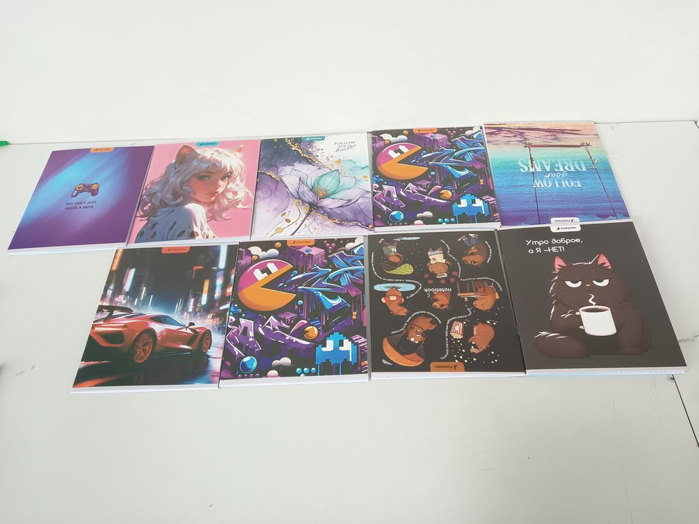 Тетрадь А5 48л клетка 98% (Funguru), микс цветов (комплект 3 шт)