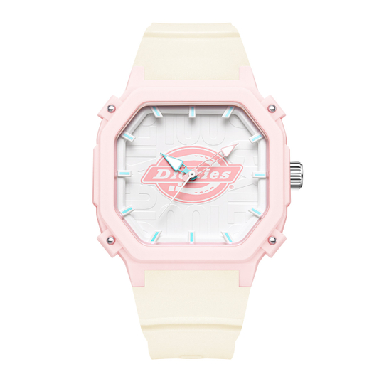 Dickies SS23 Dix Wrist Watch Quartz Movement Plastic Strap White Dial Women"s Watch