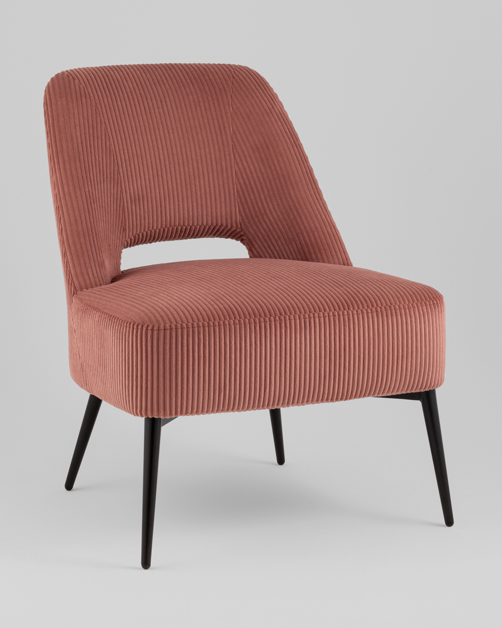 Кресло лаунж Бостон велюр рельефный коралловый