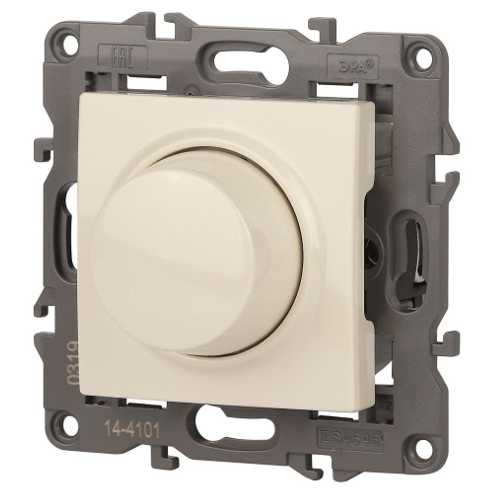 14-4101-02 ЭРА Светорегулятор поворотно-нажимной, 400ВА 230В, IP20, Эра Elegance, сл.кость | Elegance Слоновая кость