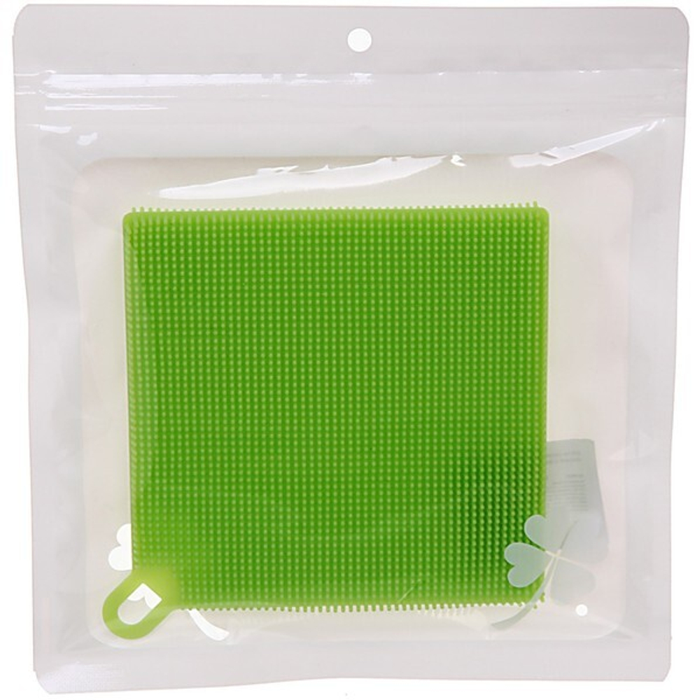 Щетка силиконовая для мытья посуды, овощей и фруктов «Квадрат» 11,5*11,5см