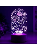 Светильник 3D ночник RISALUX «Пара в космосе», LED RGB, от с