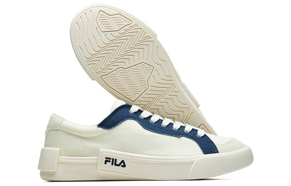 FILA FUSION FILA tide brand POP canvas non-slip shock absorption wear-resistant low-top sneakers men's white, blue and green