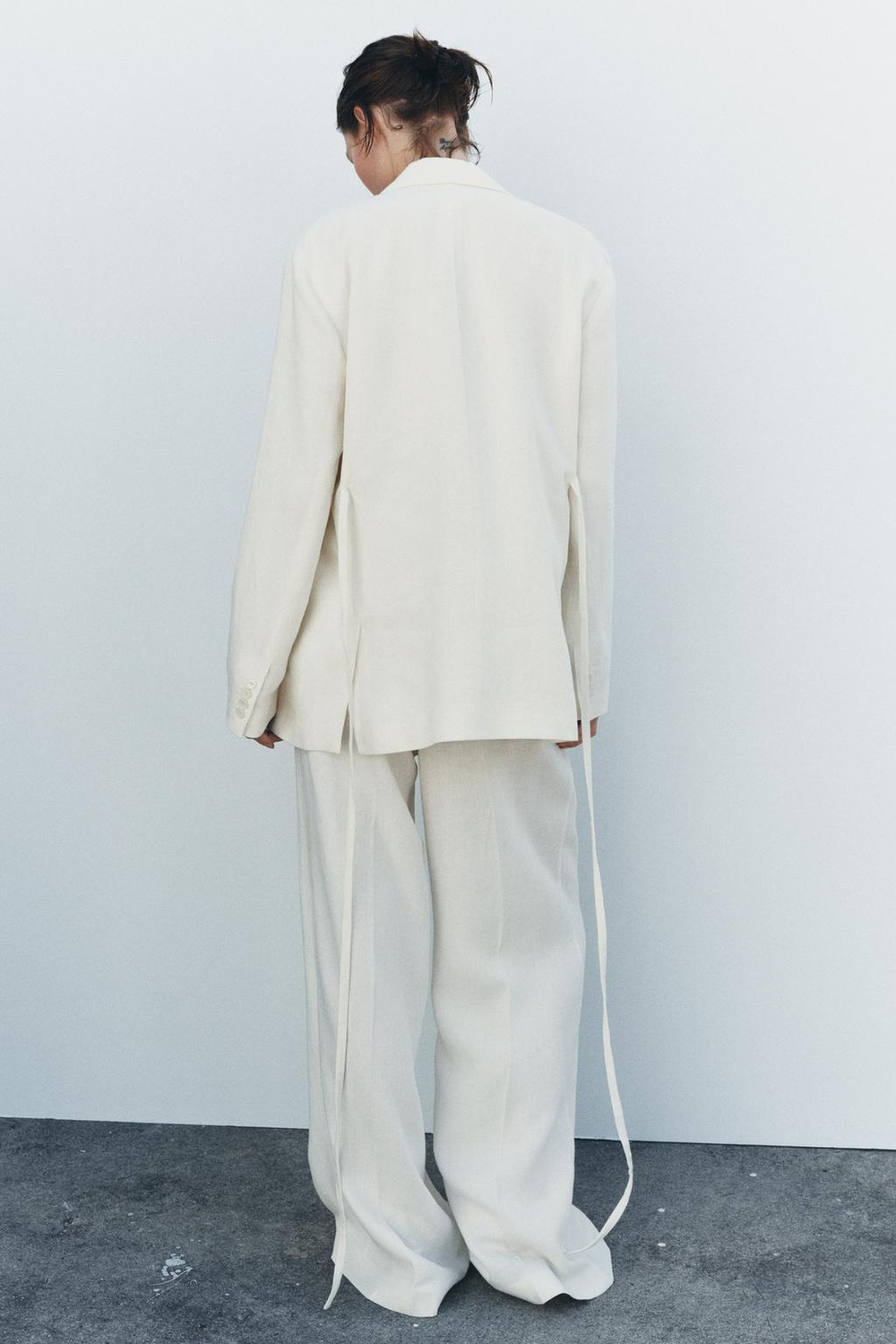 Брюки из смесового льна с защипами — zw collection