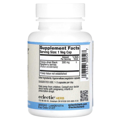 Eclectic Herb, черная малина, 300 мг, 90 растительных капсул