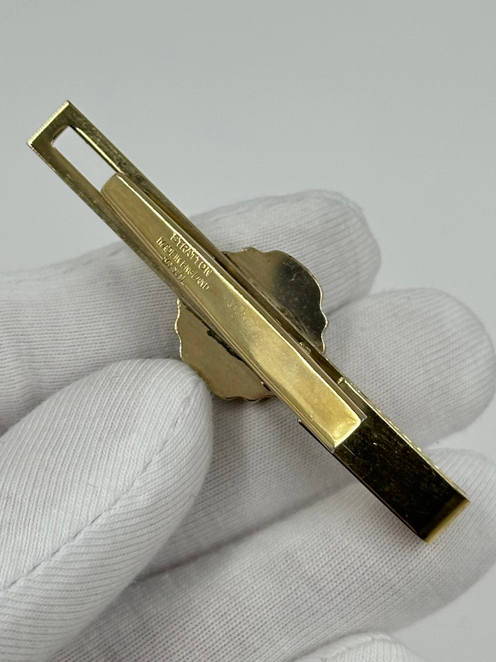 Зажим для галстука синий с якорем Stratton