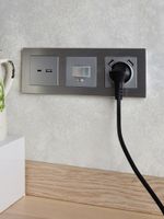BRITE Розетка USB A+C 18Вт РЮ11-1-БрА алюминий IEK