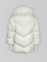 Куртка однотонная на молнии с мехом и широкими резинками на рукавах