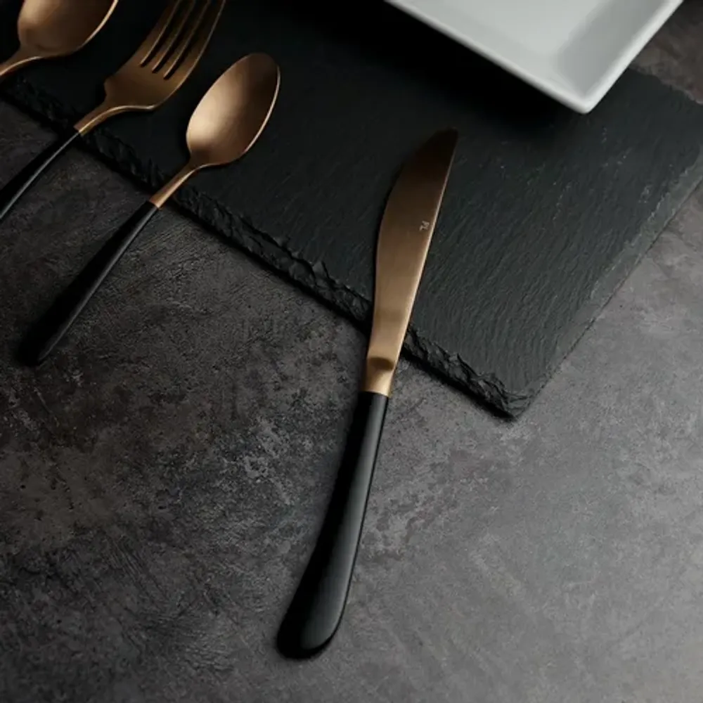Нож столовый 23,1 матовый медный цвет черная ручка PVD Provence P.L. [12]