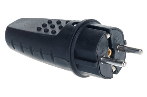 Вилка каучук с/з 16А 250В IP44