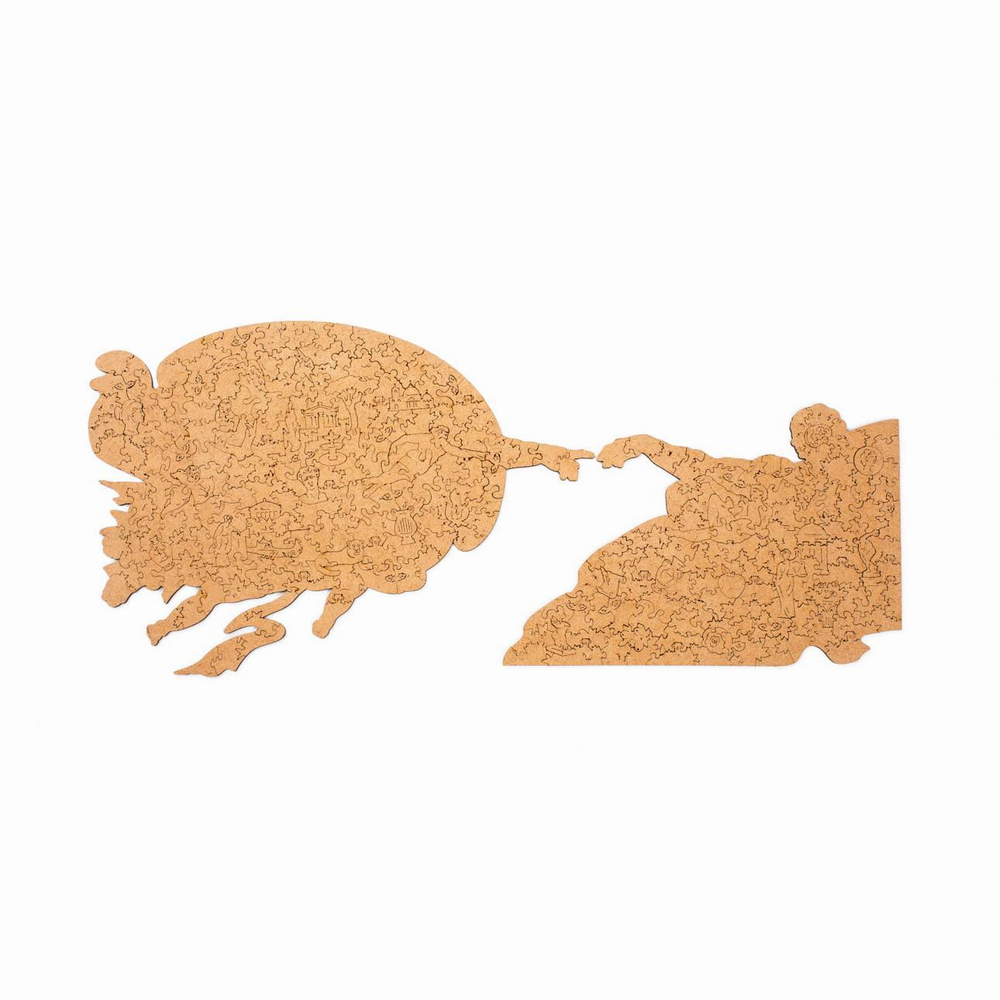 Пазл "Сотворение Адама " от Woodzle - Деревянный пазл, деталей 275, картина известного художника Микеланджело. Детали деревянного пазла разных форм