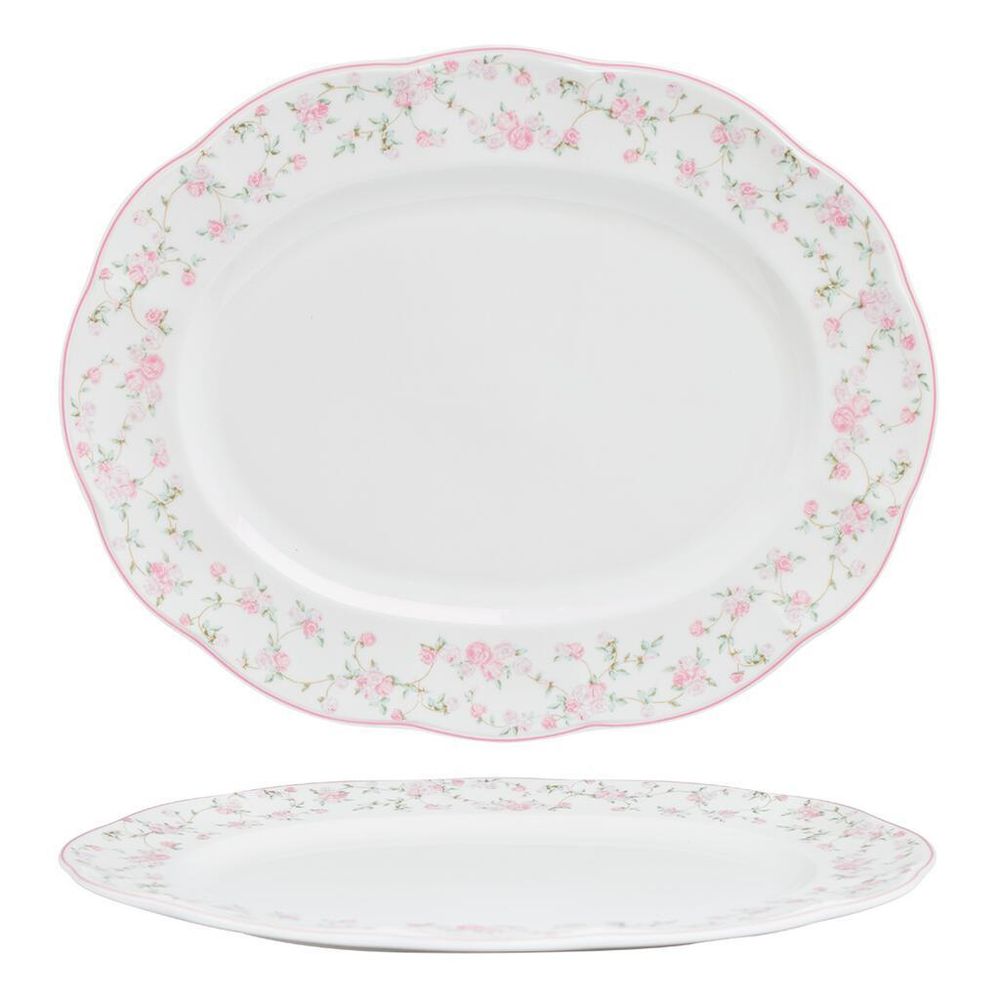 Блюдо овальное 34*27 cм h2,5 см Retro Ritz-La Vie En Rose Noble [1]