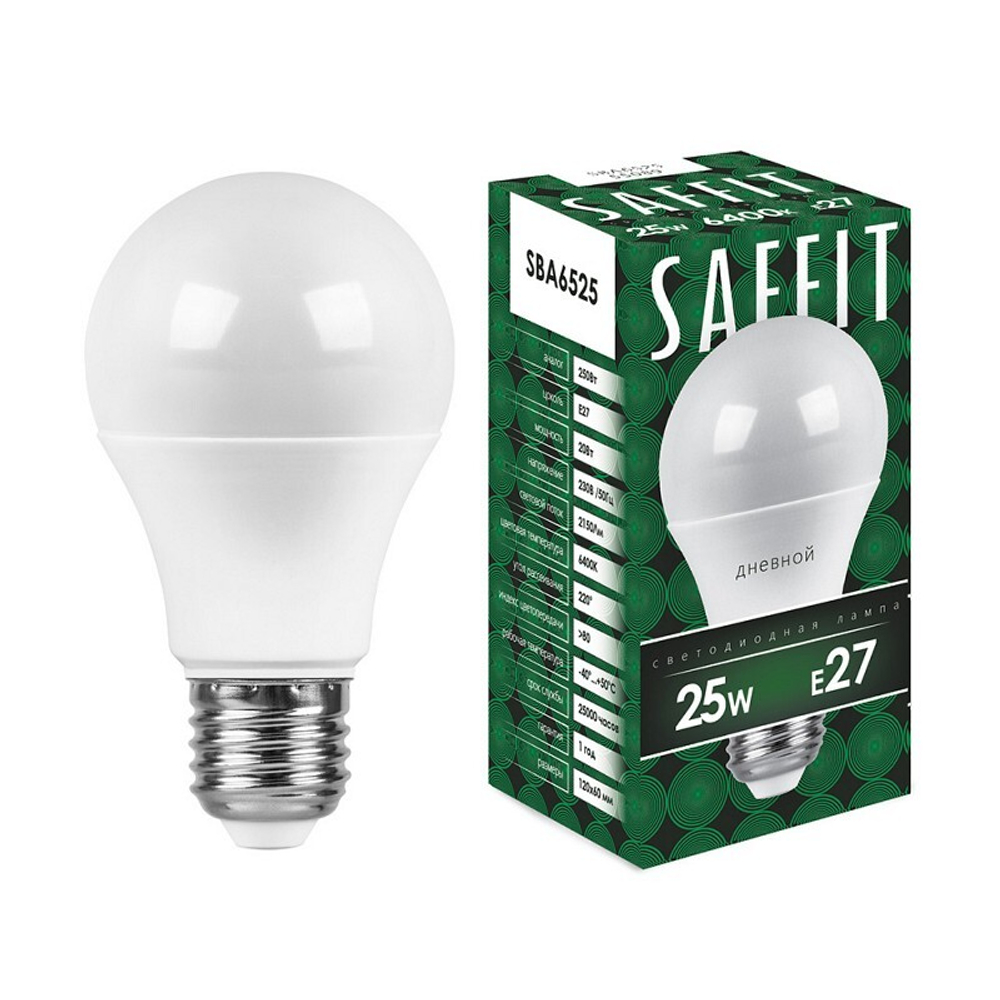 Лампа светодиодная. 25W 230V E27 6400K A65. SBA6525