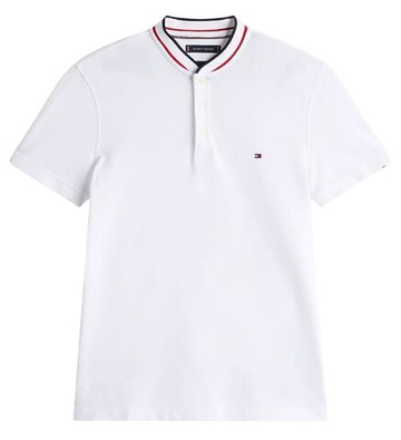 Мужское теннисное поло Tommy Hilfiger Mao Tipped Slim - белый