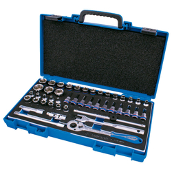 KING TONY (3545MRV) Набор торцевых головок с принадлежностями 3/8", 6-гранные, 6-24 мм, 45 предметов