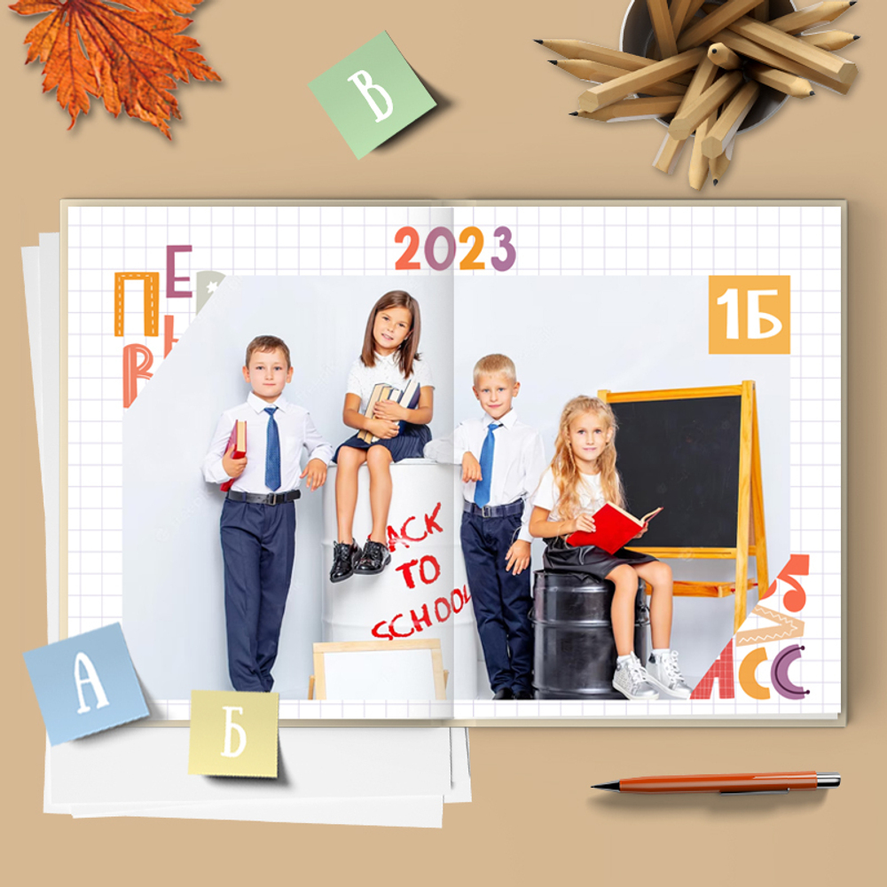 PSD-Шаблон фотокниги "Алфавит"