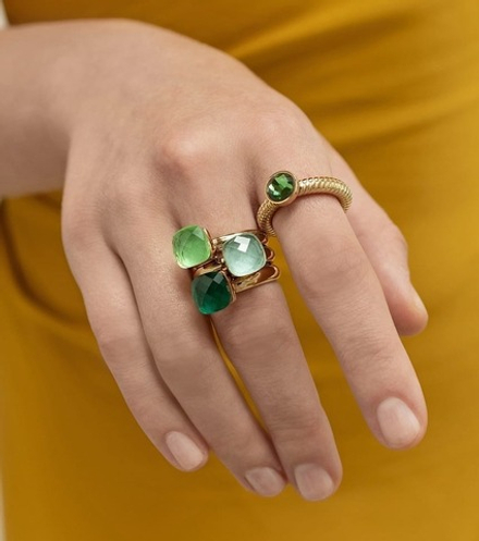 Кольцо Qudo FIRENZE 19 (G) Peridot 107001/40-4516 19 размер 19