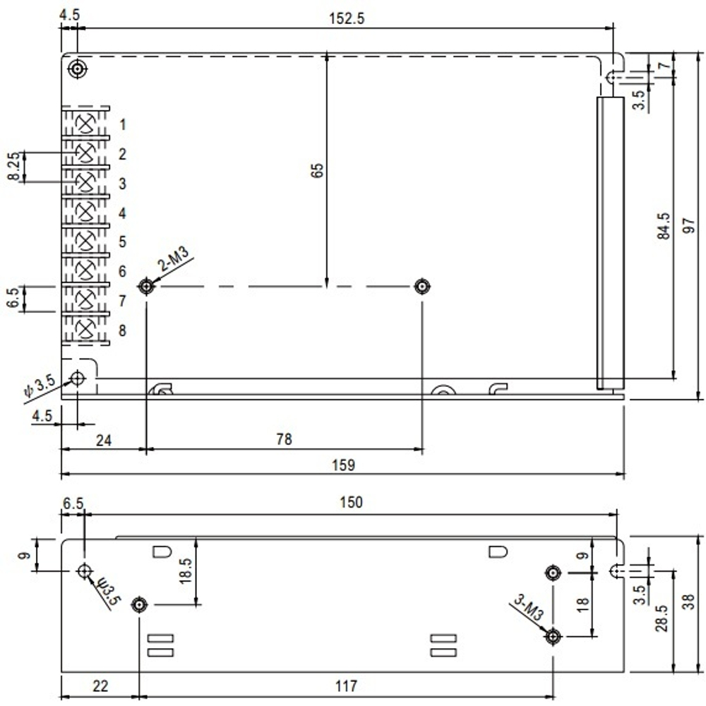 Преобразователь AC-DC сетевой Mean Well AD-55A