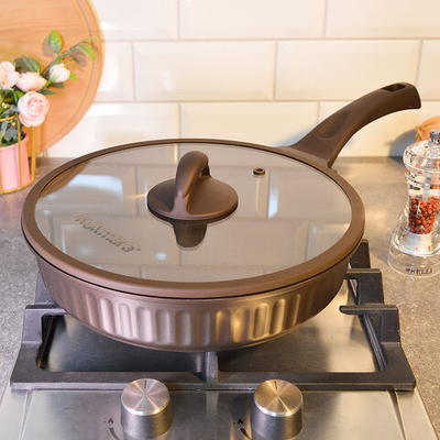 Сковорода 26см Mokko Stella, а/пр литая со стеклянной крышкой