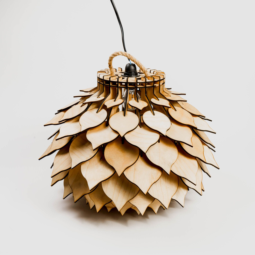 Подвесной светильник из фанеры в стиле лофт