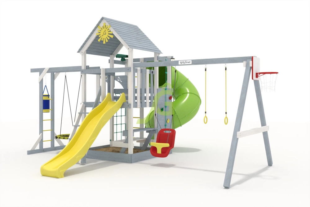 Детская площадка Крафт Pro 4 с трубой v1