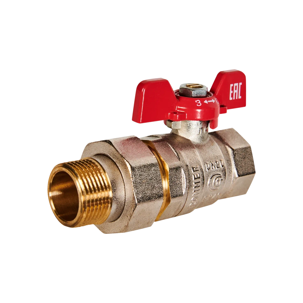 Кран шаровой полнопроходной ROMMER - 3/4" (ВР/НР, PN40, ручка-бабочка)