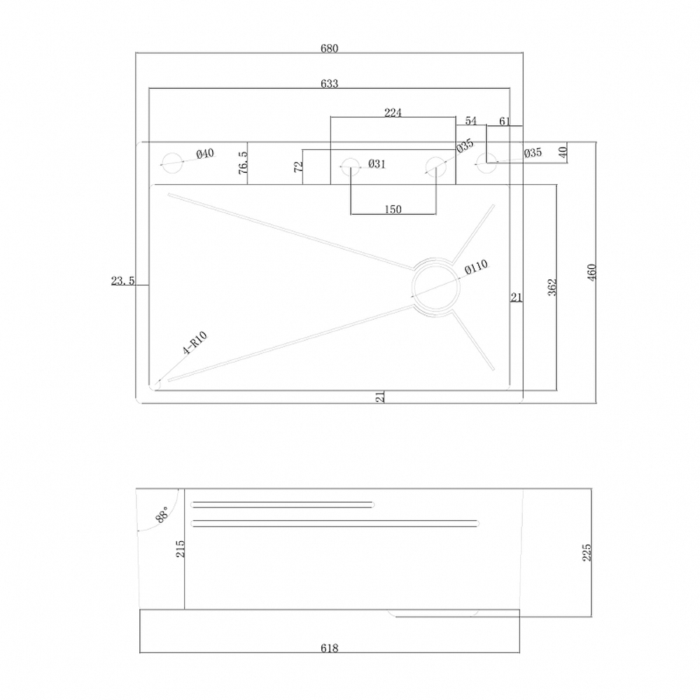 Кухонная мойка Abber Wasser Kreis 68 AF2194NG Никель