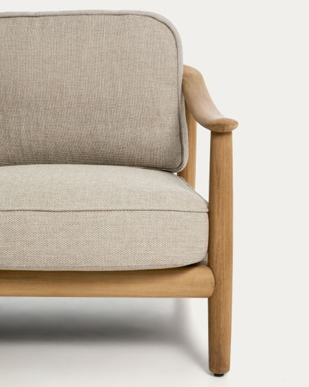 Уличный 2-х местный диван Elunda из тикового дерева и бежевой веревки