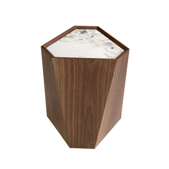 Угловой столик 2134/AC2308 из ореха и керамики