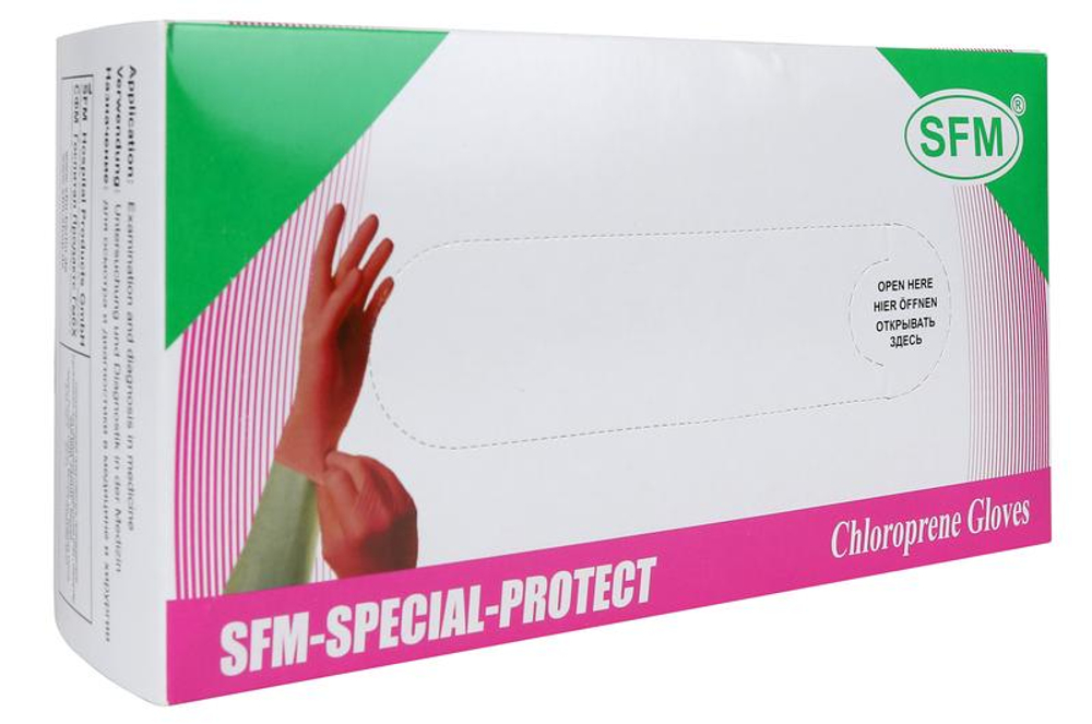 Перчатки смотровые хлоропреновые нестерильные неопудренные SFM 50 пар