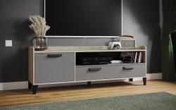 Тумба ТВ Парус-8, Дуб крафт серый, Серый