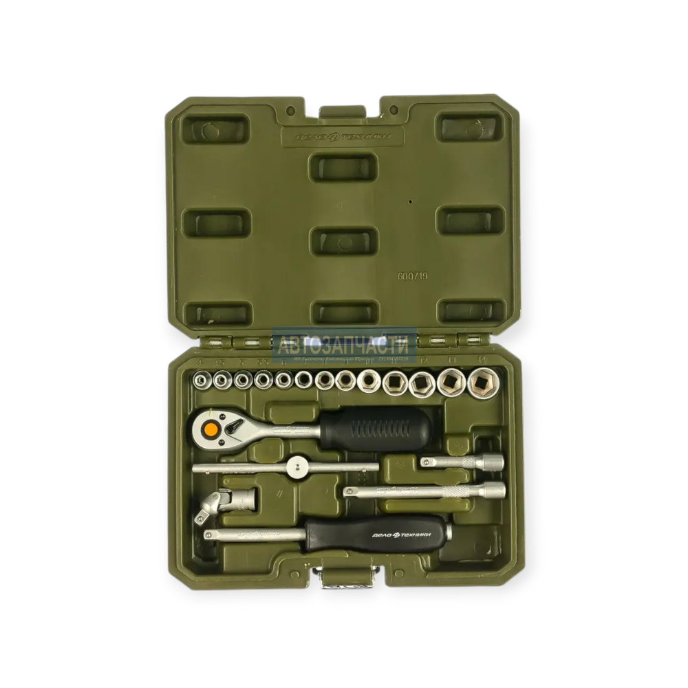 Набор головок 6-гр. с трещеткой 1/4 19пр. ДТ/20