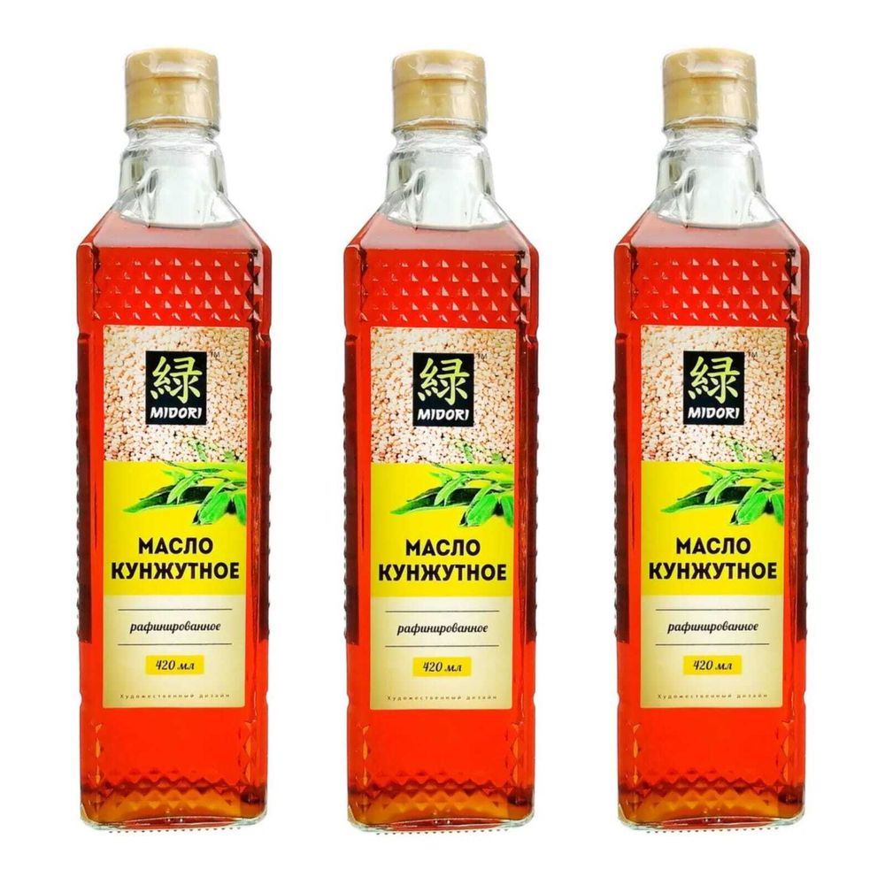 Масло MIDORI растительно-кунжутное, 420 мл, 3 шт