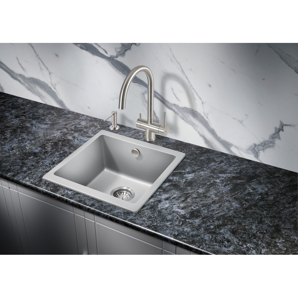 Мойка для кухни MILACIO Leon 45 Cuarzo MC.77093, серый металлик