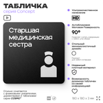 Табличка Медсестра, на дверь и стену, навигационная и информационная, серия CONCEPT, 18х18 см, Айдентика Технолоджи