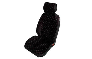 Накидки сидений перед Coolpart MAXIMAL (к-т2шт) - XV8-BLRD - Велюр черный/ шов красный