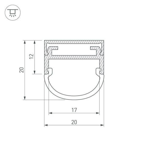Профиль Arlight ARH-WIDE-B-H20-2000 ANOD 016188