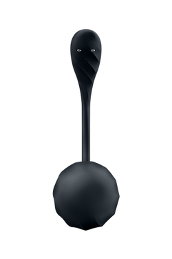 Виброяйцо Satisfyer Ribbed Petal Connect App с пультом ДУ, черное