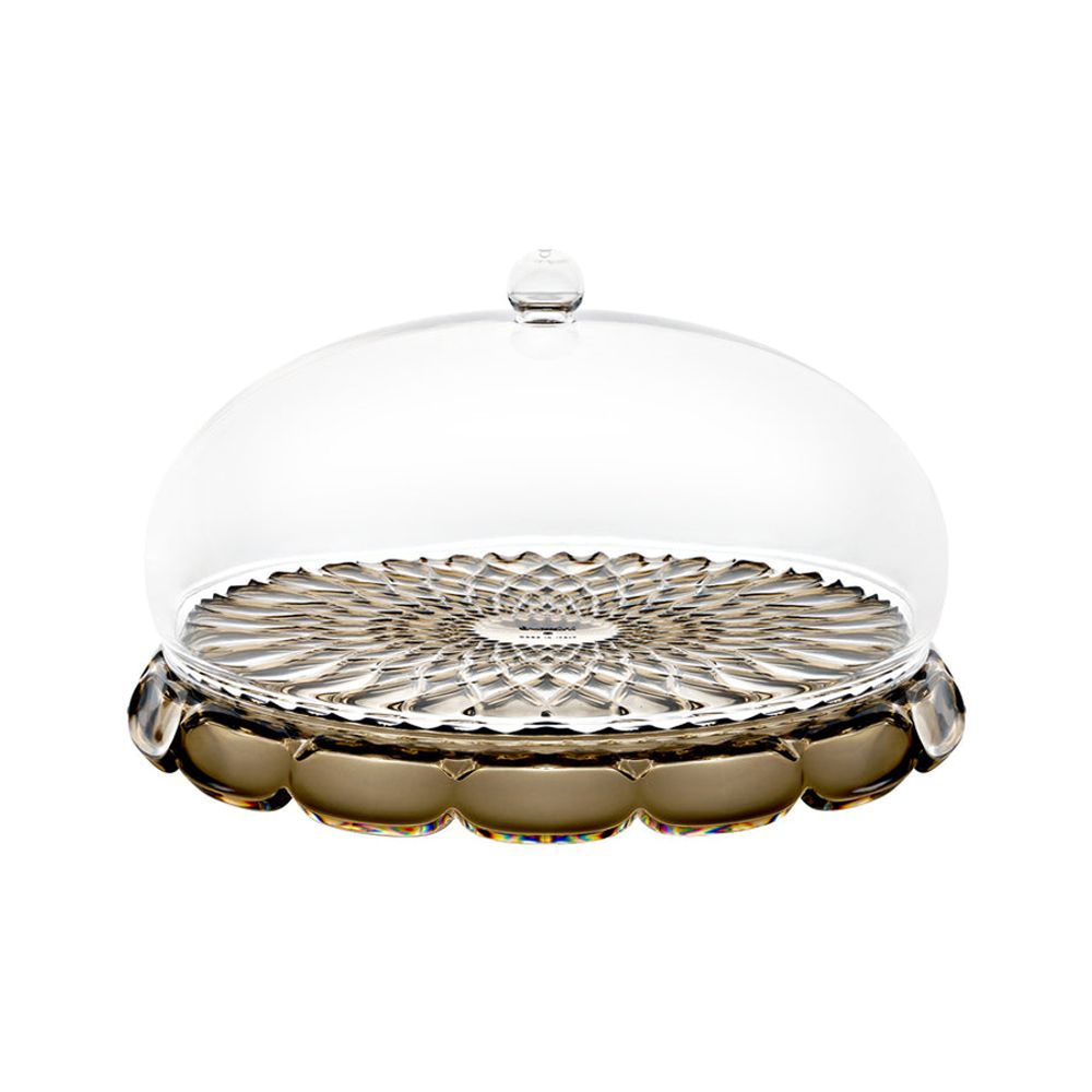 Блюдо сервировочное с крышкой Vanity, Ø30 см, коричневое