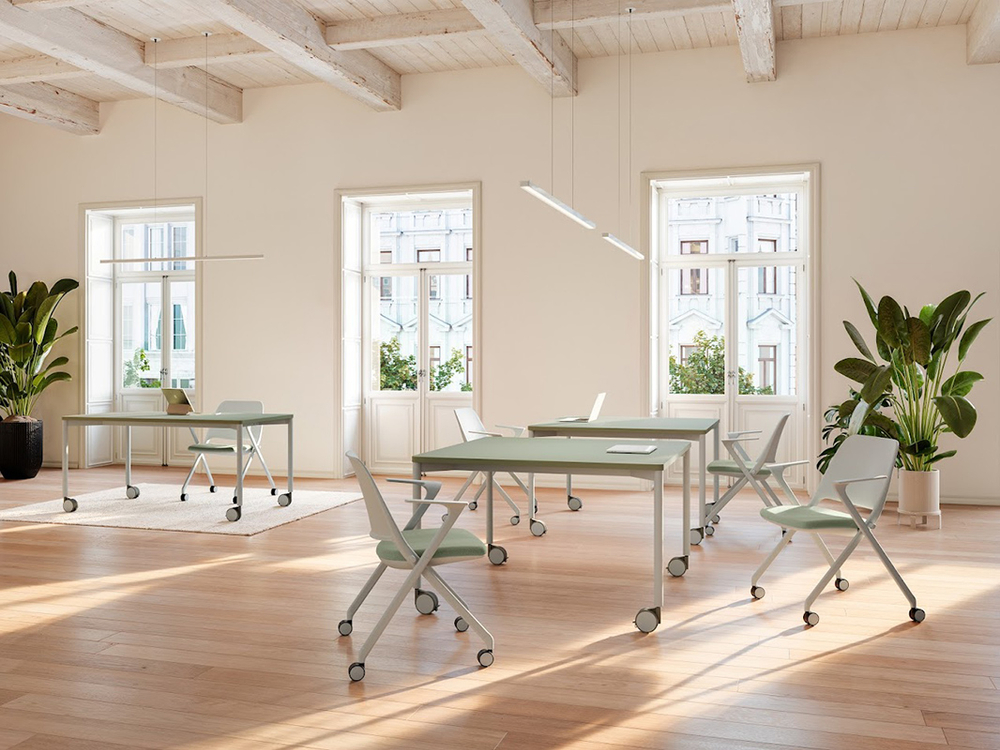 ZEN стул 4 ноги с колесами складной