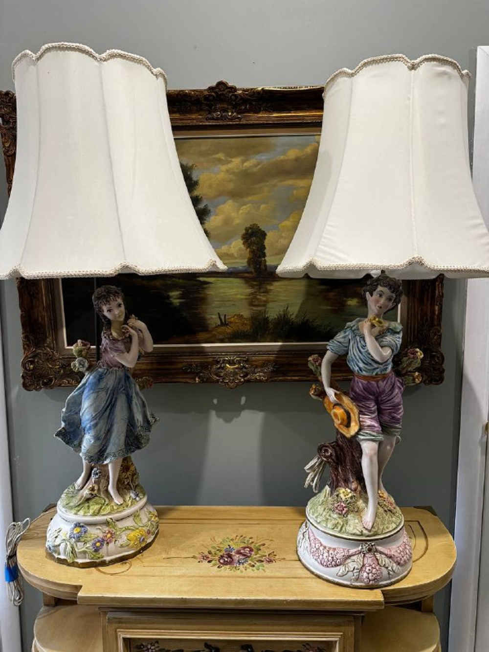 Винтажные настольные лампы Каподимонте.(Capodimonte)
