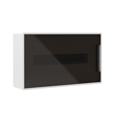 Щиток 18 мод настенный, белый, с тонированной дверцей, с 2-мя шинами PENна 8 и 10 отв.