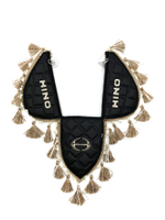 Вымпел тройной HINO (экокожа, черный с бежевыми кисточками)