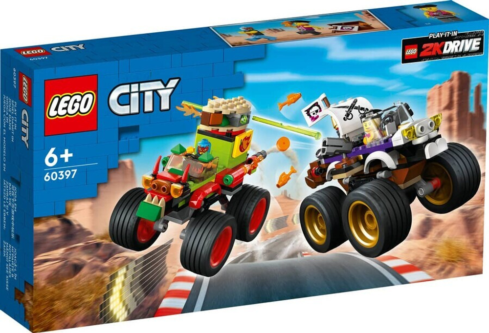 Конструктор LEGO City 60397 Крутые aвтомобили Гонка на грузовиках-монстрах